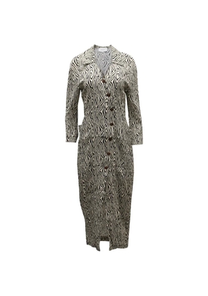 Nanushka zebra-print wrap midi dress - Neutrals