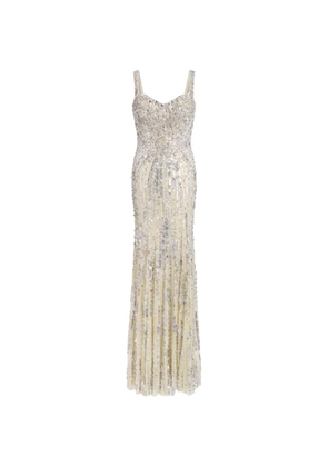 Jenny Packham Da Vinci sequin-embellished dress - Neutrals