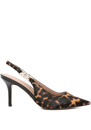 GUESS USA 85mm slingback leopard pumps - Brown