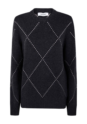 Gran Sasso diamond-pattern wool sweater - Black