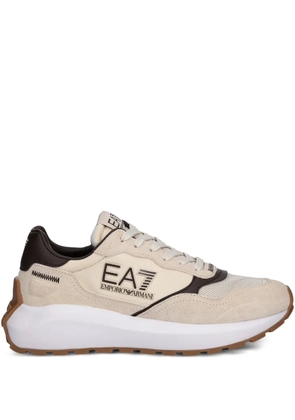 Ea7 Emporio Armani logo-print sneakers - Neutrals