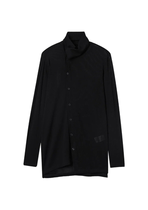 Y's button roll-neck cardigan - Black