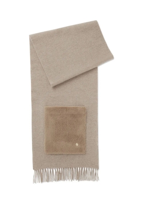 BOSS pocket-detail fringed scarf - Brown