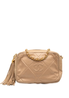CHANEL Pre-Owned 1986-1988 CC Quilted Lambskin Tassel Camera Bag crossbody bag - Brown