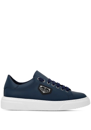 Philipp Plein Lo-Top calf leather trainers - Blue