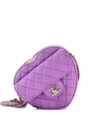 CHANEL Pre-Owned CC in Love Heart Bag Quilted Lambskin crossbody bag - Purple