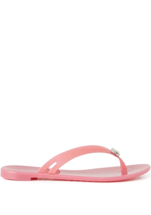 Casadei Jelly crystal logo flip-flops - Pink