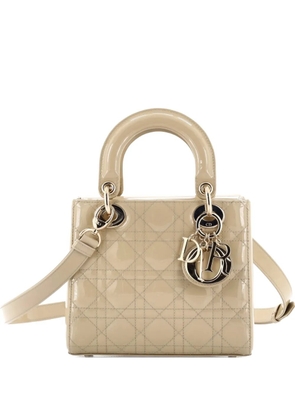 Christian Dior Pre-Owned Lady Dior Bag Cannage Quilt Patent Small satchel - Neutrals