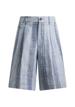 ETRO striped linen shorts - Blue