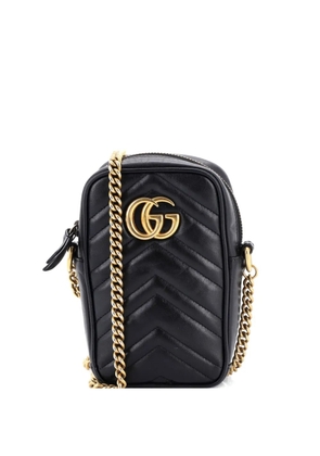 Gucci Pre-Owned GG Marmont Vertical Phone Matelasse Leather Mini crossbody bag - Black