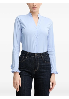 Mos Mosh ruffled V-neck shirt - Blue