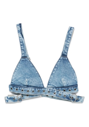 Ksubi Chroma crossover buckle-strap denim bralette - Blue