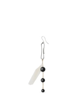 LEMAIRE onyx feather dot earrings - Silver