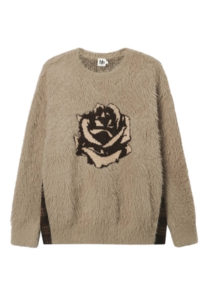 b+ab logo-intarsia sweater - Neutrals