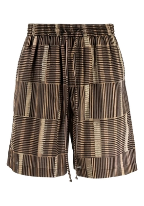Nanushka Striped elasticated-waist Shorts - Brown