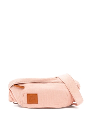 CAFÉ KITSUNÉ logo-patch corduroy belt bag - Pink