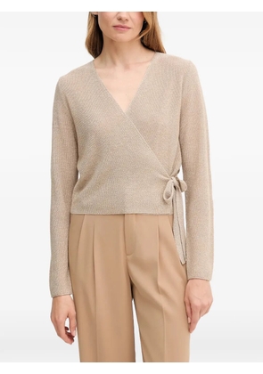 OUI V-neck tie knitwear - Neutrals