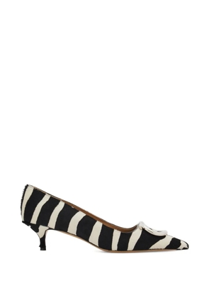 Ferragamo Maxi Gancini zebra buckle pumps - White