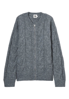 b+ab cable-knit zip-fastening cardigan - Grey