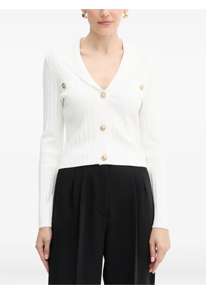 GUESS USA ribbed buttoned cardigan - White