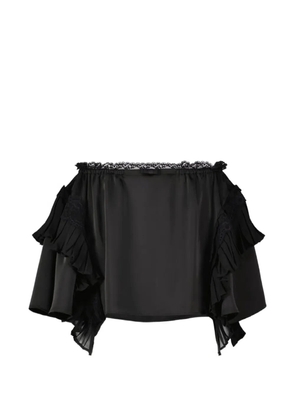 VAILLANT STUDIO layered-ruffled lace-trim skirt - Black