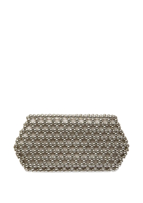 0711 Lizzie beaded clutch bag - Silver