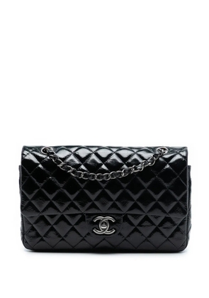 CHANEL Pre-Owned 2008-2009 Medium Classic Distressed Patent Double Flap shoulder bag - Black