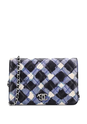 CHANEL Pre-Owned Airlines Wallet on Chain Quilted Printed Leather shoulder bag - Blue