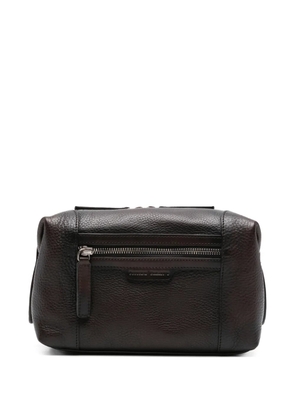Officine Creative zipped leather wash bag - Brown