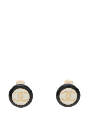 CHANEL Pre-Owned 1986-1988 logo-detail earrings - Black