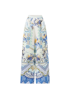 Camilla front pockets wide leg trousers - White