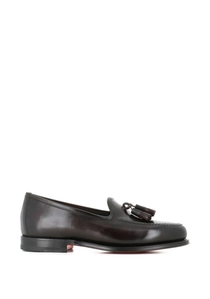 Santoni tassel leather loafers - Brown