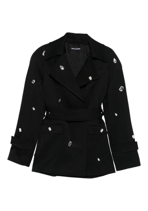 David Koma embellished belted jacket - Black