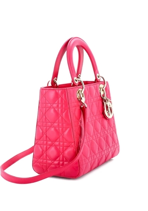 Christian Dior Pre-Owned Lady Dior Bag Cannage Quilt Lambskin Medium satchel - Pink