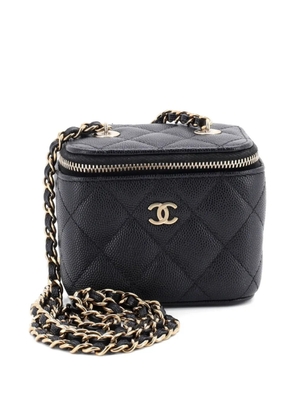 CHANEL Pre-Owned Classic Vanity Case with Chain Quilted Caviar Mini pouch - Black
