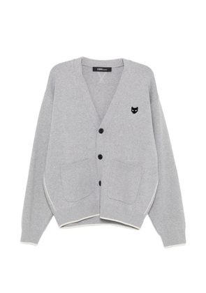 SONGZIO panther-embroidered cardigan - Grey