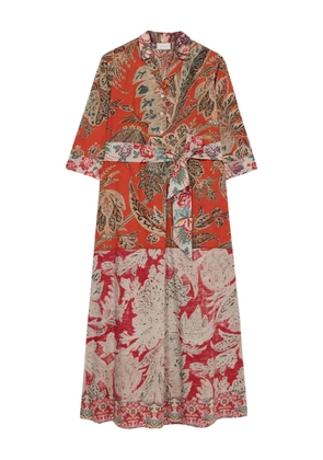 Pierre-Louis Mascia Diomedes paisley-print belted dress - Red