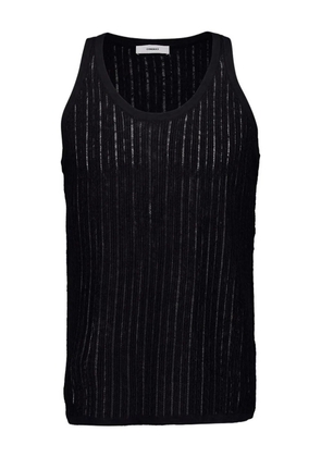 COMMAS pointelle knit tank - Black
