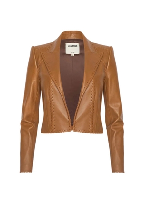 L'Agence Dulcie whipstitch leather jacket - Brown