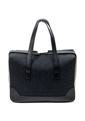 Celine Pre-Owned Fold-Top print leather tote bag - Black