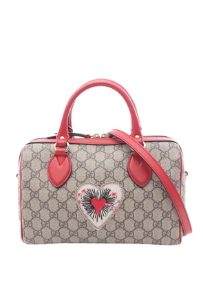 Gucci Pre-Owned 2016-2026 GG Supreme Heart Tattoo Boston Bag satchel - Brown
