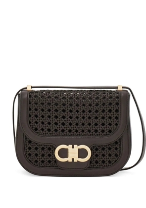 Ferragamo extra small Double Gancini North-South crossbody bag - Brown