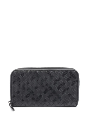 Bottega Veneta Pre-Owned 2000s Intrecciato zipper leather wallet - Black