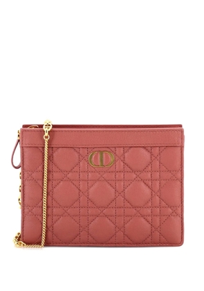 Christian Dior Pre-Owned Caro Clutch with Chain Cannage Quilt Calfskin Small crossbody bag - Pink