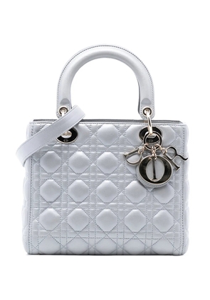 Christian Dior Pre-Owned 2017 Medium Pearlescent Lambskin Cannage Lady Dior satchel - Grey