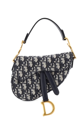 Christian Dior Pre-Owned Saddle Handbag Oblique Canvas Mini shoulder bag - Blue