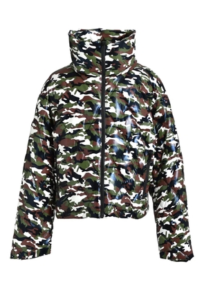 BREATH camouflage funnel-neck jacket - Green