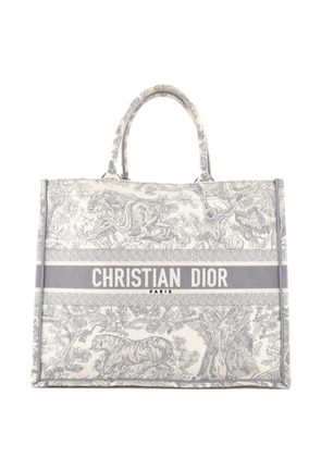 Christian Dior Pre-Owned Book Embroidered Canvas Large tote bag - Grey