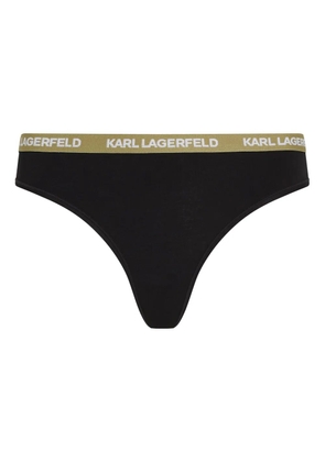 Karl Lagerfeld logo-waistband thong - Black