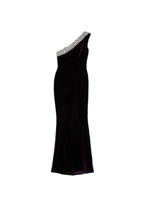 Saiid Kobeisy crystal embellished one-shoulder dress - Purple